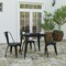 Merrick Lane Dryden Indoor/Outdoor Dining Table, 31.5" Square All Weather Poly Resin Top with Steel Base